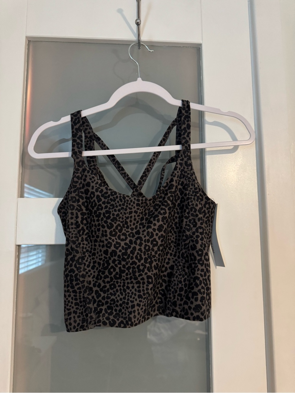 Evolution and Creation Charcoal Black Leopard Crop Tank